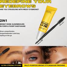 DEROL Cera de cejas en forma de pico salvaje Willful, natural y resistente al agua, de secado rápido y de larga duración para dar forma a las cejas tridimensionales y naturales