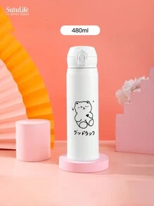1 pieza, Taza de agua de acero inoxidable, portátil, botella de agua, aislamiento térmico y frío, regalo para hombres y mujeres para volver a la escuela
