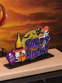 1pc Wooden Halloween Party Scene Decoration Home Decor Ornament - Pumpkin Hat - View 6