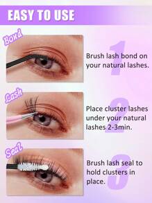 1pc 10ml Eyelash Glue, Suitable For Individual Lashes, Long-Lasting 48 Hours, Strong Bonding, Waterproof, 2-In-1 Individual Lash Adhesive, Applicable For Lash Clusters, DIY Lash Extension, Can Be Used At Home. - Black - View 7