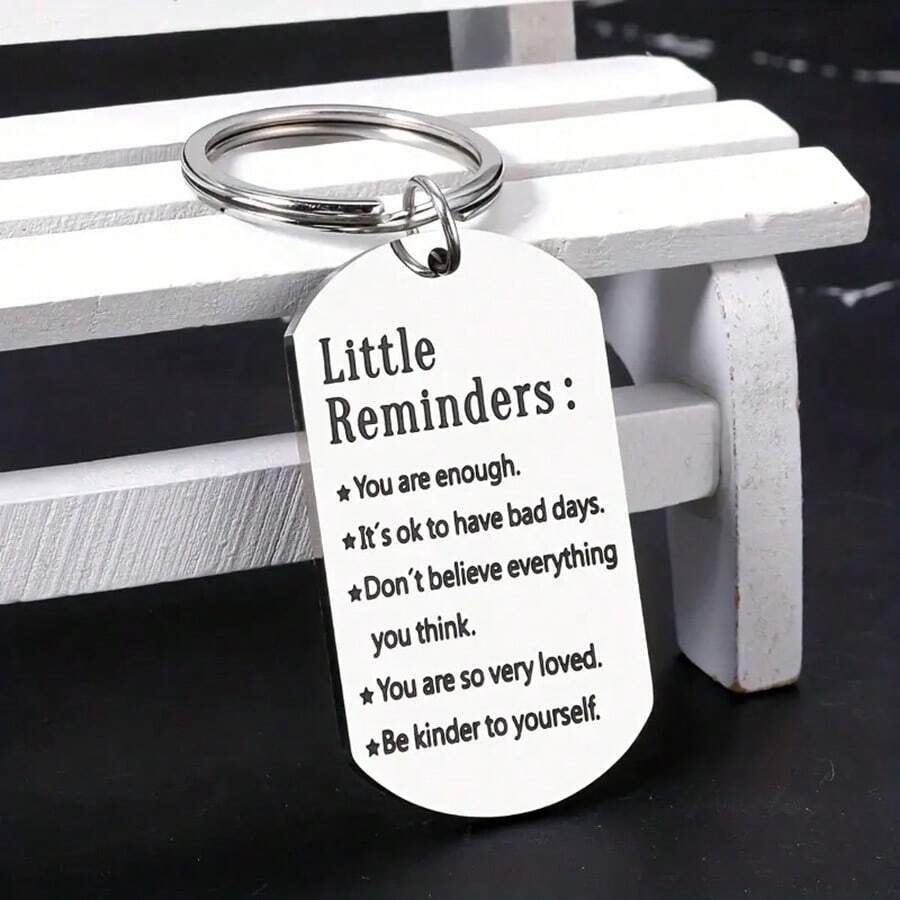 Móc khóa Street Little Reminders, Quà tặng sức khỏe tinh thần, Bạn đủ rồi, Quà tặng truyền cảm hứng cho con gái mẹ, Quà tặng nhắc nhở cho bạn bè, Quà tặng ôm, Tự yêu bản thân 1 chiếc - Bạc - Xem 1
