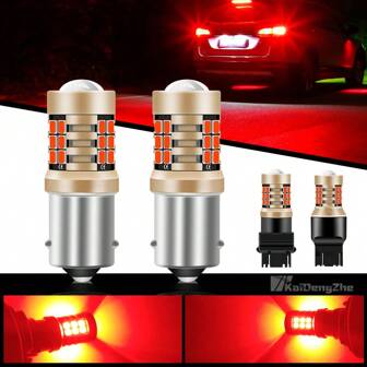 2 件 21 LED 汽车刹车灯尾灯 1157 BAY15D 3157 7443 1156 BA15S P21W 后雾灯 3030 灯珠汽车信号灯 12V 后位灯泡