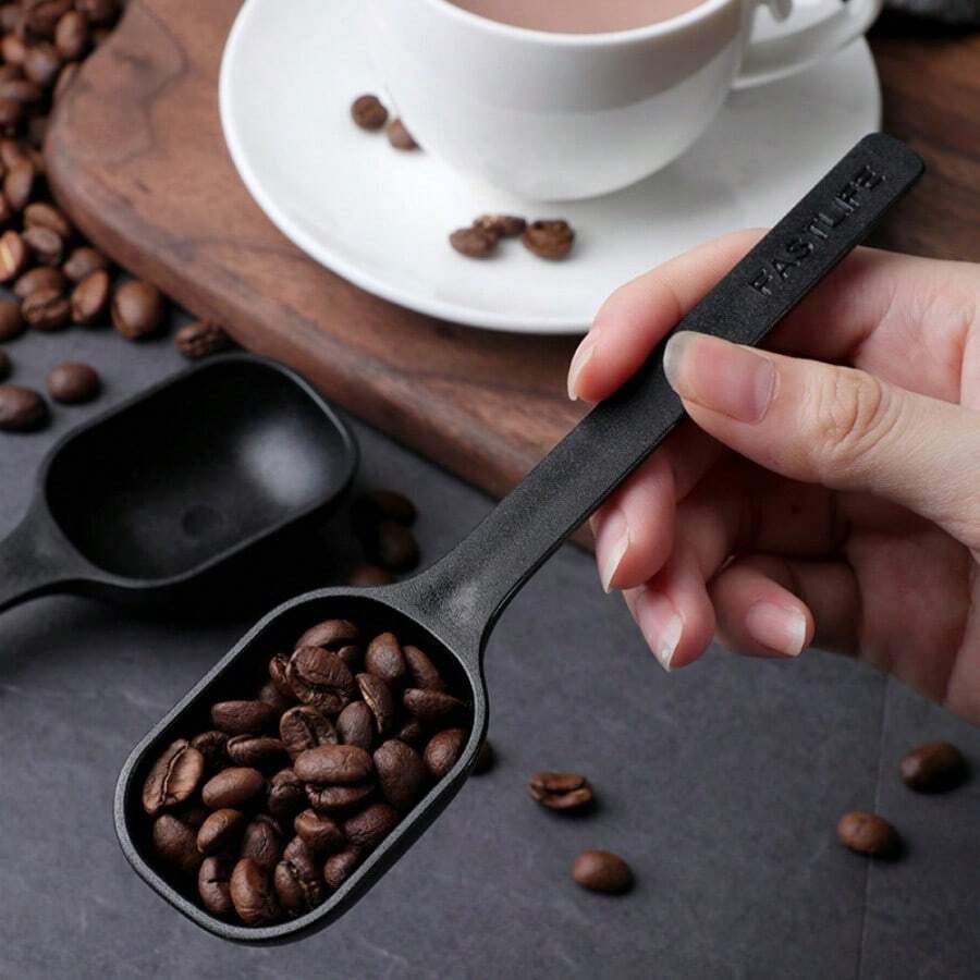 1pc 10g Coffee Measuring Spoon With Long Handle, For Tea Powder, Milk Powder, Oatmeal, Baking, Coffee Shop Tools School Supplies - Black - View 1