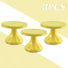 Juego de 3 piezas/6 piezas Soporte mini para cupcakes, portador de cupcakes de plástico, plato de servir para decoraciones de fiesta de boda, cumpleaños, decoraciones de fiesta rosa, soporte para pastel para decoraciones de Navidad, baby shower, boda, suministros para fiesta de boda, decoraciones de boda, accesorios de boda, soporte para tarta de boda