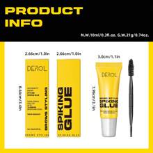 DEROL Cera de cejas en forma de pico salvaje Willful, natural y resistente al agua, de secado rápido y de larga duración para dar forma a las cejas tridimensionales y naturales