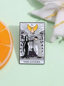 QIHOO 1PC Tarot Lover Brooch Animation Movie Badge Tarot Couple Decoration Accessories As A Gift For Friends - Multicolor - View 5