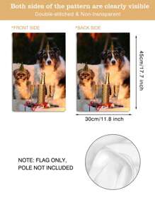 1pc Customizable Photo Of Pet, Family, Couple, Friends Portrait, Double-Sided Linen Garden Flag, Home Decor, Outdoor Decor, Yard Decor, Garden Decor (Flagpole Not Included)