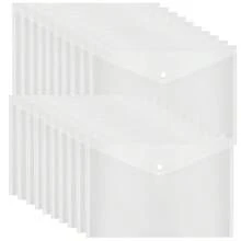 10/15/20/30 Piezas Sobre de plástico transparente con cierre a presión, sobre de plástico impermeable carpeta de archivos, carpetas transparentes para documentos, tamaño carta, tamaño A4, para útiles escolares y de oficina - Unitalla - Ver 3