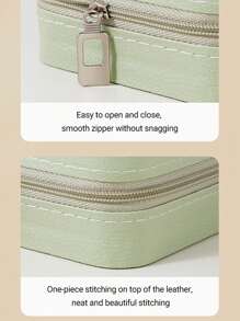 CASEGRACE 1pc PU Leather Square Jewelry Box Organizer Portable Necklace Ring Jewellery Storage Case For Valentine's Day Gift Back To School