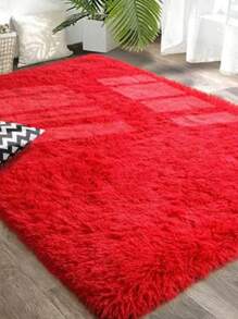 Tapete Para Sala Felpudo 2,00x1,50 Shaggy Promoção Peludo - Vermelho - Visão 1