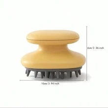 1入手持矽膠洗髮按摩墊梳，適用於日常洗髮和清潔頭皮 - 適用於男女皆宜