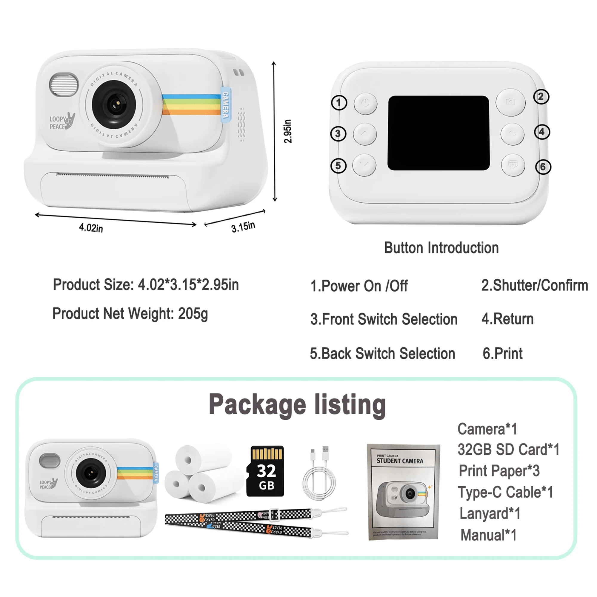 Mini-stickerprinter Bluetooth Smart Pocket Inktloze thermische printer ...