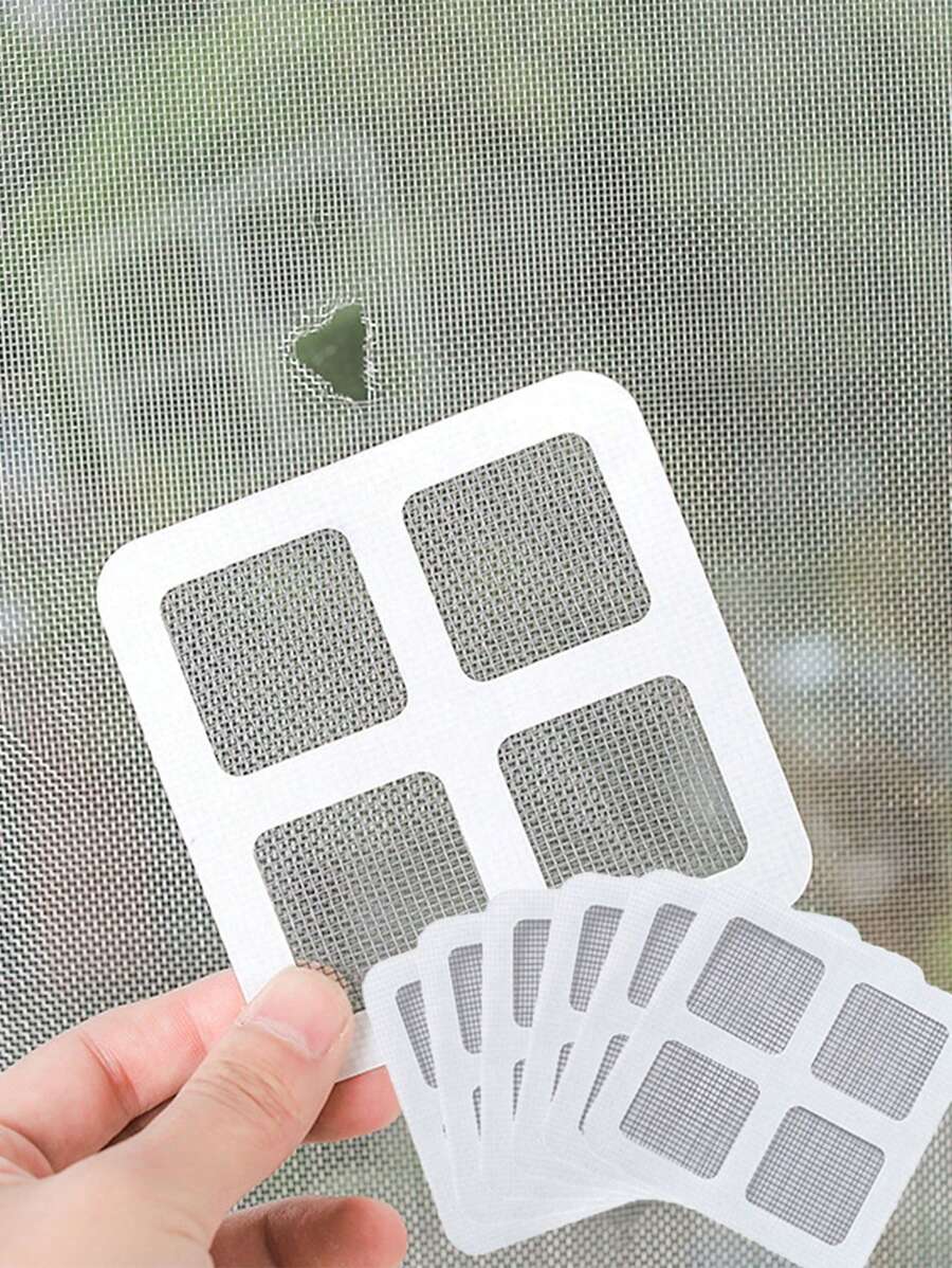 10pcs Screen Window Patch Repair Tape, Window Hole Mending Fiberglass Mesh, Anti Mosquito Net Patch - Grey - View 1