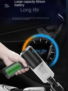 高功率無線手持吸塵器迷你辦公室臥室汽車強力吸力手提式吸塵器雙電池吸力保證 - 黑色 - 查看 8