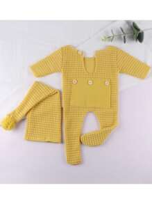 2 peças macacão branco para fotografia de recém-nascidos roupas para fotos de bebê macacão infantil de malha para meninos e meninas de 0 a 3 meses chá de bebê decorações para a família presentes chá de bebê presentes de Páscoa coisas para meninas/meninos - Branco - Ver 10