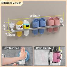 Wall-Mounted Slipper Rack, No-Drill Shoe Storage Organizer For Bathroom, Hanging Shoe Rack For Bathroom, Toilet, Balcony, Outdoor, Terrace Sandals Rack - Shoe Drying Tool - Multicolor - View 13