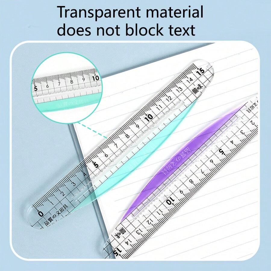 15cm Rulers, Clear Plastic Ruler, Straight Ruler Measuring Tool For Student School Office - Single Piece - View 1