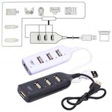 Originality USB Hub Splitter USB2.0 4 Port Hub Splitter USB Adapter Hub Multi-Port Socket Charger Splitter For Pc Laptop Computer U Disk Keyboard Mouse - White - View 3