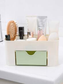 Home Drawer Cosmetic Organizer, Nail Tools Multi-Layer With Drawer Desktop Organizer, Desktop Jewelry Skincare Compartment Dressing Box - Multicolor - View 16