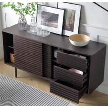 COMBO Mid Century Sideboard Buffet Table Or TV Stand With Storage For Living Room Kitchen - As the Picture Shows - View 3