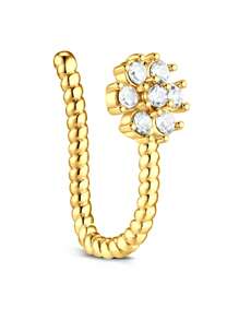 CIZME 1PC Fake Nose Ring CZ African Nose Cuffs Gold Faux Septum Nose Rings Clip On Nose Jewelry For Woman Non Pierced Jewelry, Multi-Style Fake Nose Rings For Women African Nose Cuff Non Piercing Nice Gift For Her On Birthday/Valentine's Day/Christmas, Fake Septun Fake Nose Ring