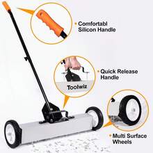 Magnetic Pick Up Sweeper 24-Inch Large Magnet Pickup Lawn Sweeper Roofing Tools, 33Lbs Yard Magnet With Telescoping Holder And Quick Release Latch Industrial Magnets Heavy Duty - 1 - Xem 3
