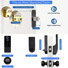 Fingerprint Door Lock, OLED Display&Voice Guide Keyless Entry Door Lock, 300+ Users Smart Door Lock, Door Locks With Keypads, Front Door Lock Set, Electronic Keypad Deadbolt, Satin Nickel,Aged Bronze,Black - màu đen - Xem 5
