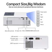 Mini Projector, Support Full HD Video Projector, Portable Outdoor Home Theater Movie Projector, Compatible With HDMI-Compatible, USB, AV, Smartphone/Tablet/Laptop/PC/TV Box For Home Entertainment - UK Plug(220-240V) - View 6