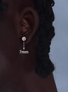 1 paire de clous d'oreille en acier inoxydable avec zircone cubique pour hommes, boucles d'oreilles de personnalité hip-hop, qualité haut de gamme, design simple et polyvalent, bijoux d'oreille non éblouissants pour un port quotidien