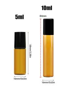 10/12/24入組5ml/10ml褐色防光滾球瓶，可裝填精油和香水的儲存瓶，空玻璃滾球瓶止汗劑容器，方便隨身攜帶 - 灰色 - 查看 10