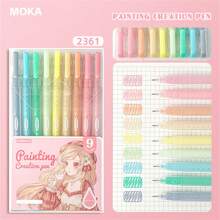 9入組莫蘭迪彩色手繪筆，0.5mm筆尖，中性墨水，適用於學生繪畫和素描 - 夏末倒敘2362 - 查看 12