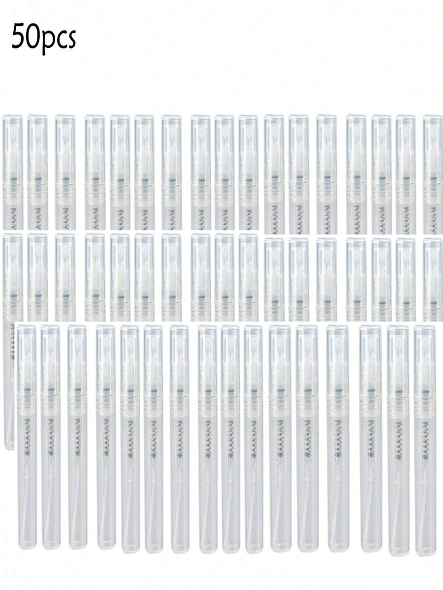 50pcs 2ml 3ml 5ml Plastic Refillable Perfume Bottles With Atomizer, Sample Trial Sizes