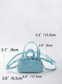 Mini geantă de mână la modă din piele lacuită cu model crocodil