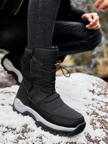Mid-Calf Men Snow Boots,New 2024 Winter Shoes With Winter Clothes,Water-Resistant Upper, Anti-Slip Outsole, Thick Insulation, Side Zipper Design For Easy Wear, Winter