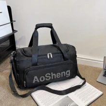 Chiều dài 45cm Chiều rộng 23cm Chiều cao 26cm Túi du lịch xách tay đeo vai dành cho nam và nữ, Túi du lịch cự ly ngắn, Túi du lịch, Túi tập thể dục, Túi thể thao, Túi đựng đồ giải trí thời trang, Túi hành lý - màu đen - Xem 9