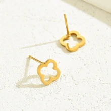 1 para prostych kolczyków ze stali nierdzewnej, kolczyki koniczyny, modne klasyczne walentynki, mama, matka, dzień matki, prezent