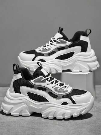 2025年秋 レディース ファッショナブルで通気性のあるプラットフォームスニーカー、衝撃吸収機能付き