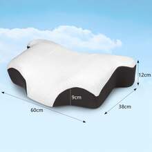 Almohada Memory Foam Almohada Cervical en Forma de Mariposa, Almohadas para Cuello con Fundas de Almohada Suaves Almohada Ortopedica 60x38 cm - Gris - Ver 6