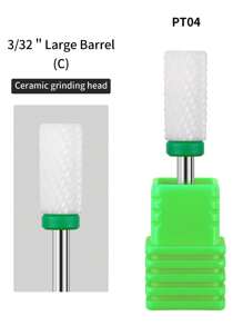 1件装专业陶瓷碳化钨美甲钻头 - 3/32英寸美甲修脚工具，适用于电动美甲机 - 角质层凝胶美甲抛光及沙龙美甲工具