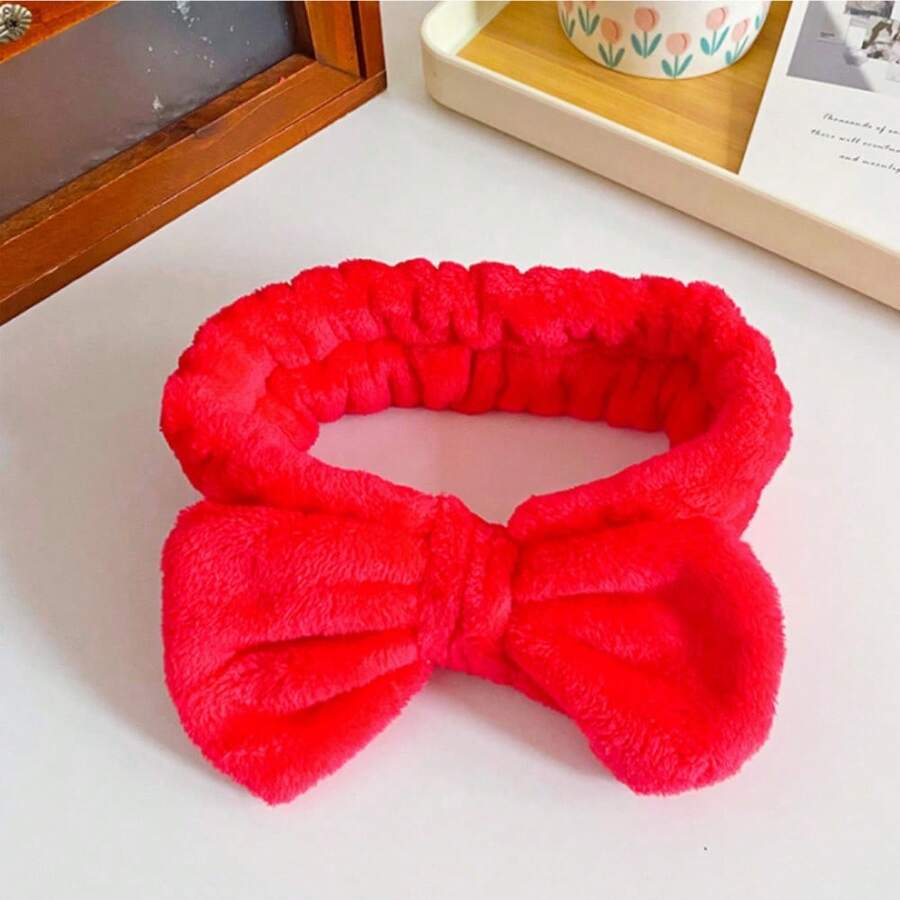 1 Peça Faixa Larga Felpuda de Coral para as Mulheres, Faixa de Cabeça
