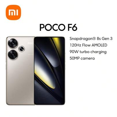 Xiaomi POCO F6 5G smartphone global version NFC flaggskepp Snapdragon 8s Gen 3 LiquidCool Technology 4.0 Med IceLoop 50MP kamerasystem med OIS 20MP främre kamera med AON CrystalRes 120Hz Flow AMOLED-skärm 90W turboladdning 5000mAh (typ) batteri