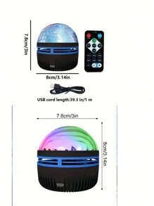 1 件 LED 水波涟漪效果投影仪灯，带多色图案和遥控器，卧室银河星空投影仪，水波投影仪，星空投影仪，家庭影院，天花板装饰，圣诞礼物，情人节礼物，露营，婚礼装饰，浪漫小夜灯 - 彩色 - 查看 11