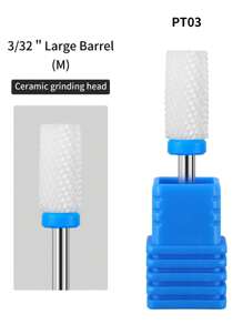1件装专业陶瓷碳化钨美甲钻头 - 3/32英寸美甲修脚工具，适用于电动美甲机 - 角质层凝胶美甲抛光及沙龙美甲工具