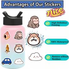 100 Miếng Dán Hoạt Hình Mini Things Graffiti | Miếng Dán Vinyl Chất Lượng Cao Cho Sổ Lưu Niệm, Giấy Trang Trí, Nhật Ký, Máy Tính Xách Tay, Cản Xe, Ván Trượt, Chai Nước, Máy Tính, Phim Hoạt Hình, Mũ Cứng, Nhãn Dán Xe, Nhãn Dán Có Thể Mang Lại Nhiều Niềm Vui Cho Cuộc Sống Của Bạn, Quà tặng hoàn hảo cho người lớn và trẻ em - Nhiều màu - Xem 4