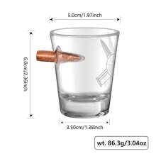 1/2/4 件子弹型小酒杯，有趣的小玻璃酒杯，适用于酒吧工具、鸡尾酒杯、威士忌酒杯、红酒杯、小酒杯、厨房用品、圣诞节/万圣节/感恩节/复活节礼物、生日礼物、男女通用礼物、情人节礼物、公司聚会/家庭聚会礼物、调酒师礼物、酒类配件、通用礼物、圣诞礼物、圣诞快乐 - 彩色 - 查看 3