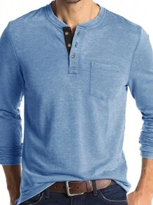 Men's Casual Sporty Style Contrast-Color Placket Lightweight Long-Sleeve Polo Shirt Versatile For Layering Or Standalone Wear Effortless Everyday Attire