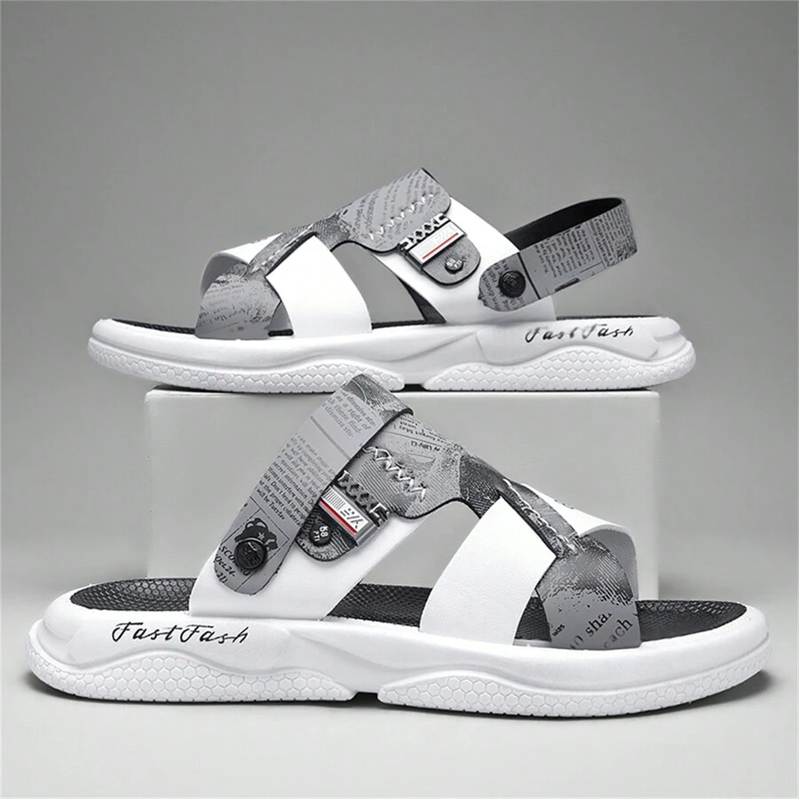 Dép Đi Biển Chống Trơn Trượt Mùa Hè Nam Họa Tiết Ngẫu Nhiên Dép Mềm Thời Trang 2024 Phong Cách Mới - Xám - Xem 1