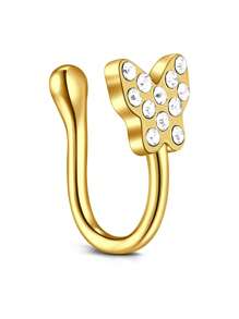 CIZME 1PC Fake Nose Ring CZ African Nose Cuffs Gold Faux Septum Nose Rings Clip On Nose Jewelry For Woman Non Pierced Jewelry, Multi-Style Fake Nose Rings For Women African Nose Cuff Non Piercing Nice Gift For Her On Birthday/Valentine's Day/Christmas, Fake Septun Fake Nose Ring