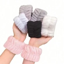 2 piezas Toallas de muñeca para mujeres para lavarse la cara, banda de toalla de spa de microfibra para la muñeca, bandas de lavado de cara absorbentes para prevenir que el agua se derrame por los brazos para niñas