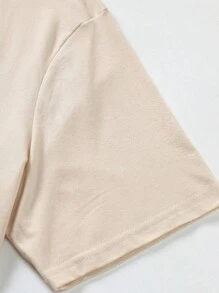 Camiseta de verano suelta y suave para hombre, estampada de manga corta Camiseta informal de corte holgado para hombre con diseño estampado del alfabeto inglés Camisetas de hombre - Albaricoque - Ver 4